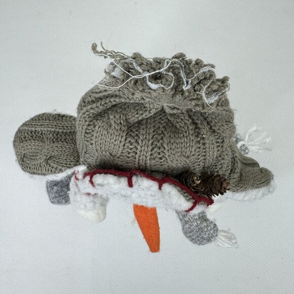 Handmade Snowman Plush Doll Knit Hat Sweater and Scarf Weighted Winter Decor 13" - Picture 7 of 10